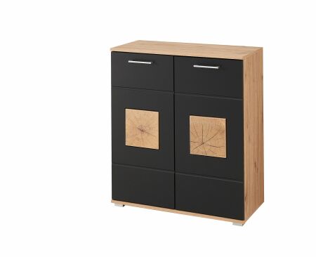 Předsíňový nábytek SUN black_ botník 30 H3 HS 11_ rozměry_ š/v/h 84/95/38 cm_ šikmý pohled_ obr. 9