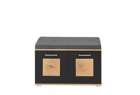 Předsíňový nábytek SUN black_ lavice-botník s polštářem na sezení 30 H3 HS 60_ rozměry_ š/v/h 84/53/38 cm_ čelní pohled_ obr. 14