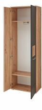 Předsíňový nábytek SUN black_ šatní skříň 30 H3 HS 01_ rozměry_ š/v/h_ 65/195/38 cm_ otevřená_ vnitřní uspořádání_ obr. 7