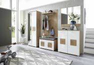 Předsíňový nábytek SUN white_ sestava 30 H3 HW 80_ rozměry_ š/v/h  263/195/38 cm_ šikmý pohled_ obr. 1