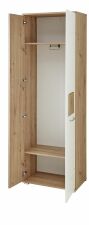Předsíňový nábytek SUN white_ šatní skříň 30 H3 HW 01_ rozměry š/v/h_ 65/195/38 cm_ otevřená_ vnitřní uspořádání_ obr. 7