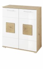 Předsíňový nábytek SUN white_ botník 30 H3 HW 11_ rozměry š/v/h_ 84/95/38 cm_ šikmý pohled_ obr. 9