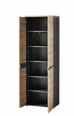 Předsíňový nábytek VANCOUVER_ šatní skříň 3B A1 GH 01_ rozměry š/v/h_ 65/192/38 cm_ otevřená_ vnitřní uspořádání_ obr. 8