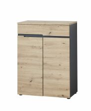Předsíňový nábytek VANCOUVER_ botník 3B A1 GH 10_ rozměry š/v/h_ 80/107/38 cm_ šikmý pohled_ obr. 10