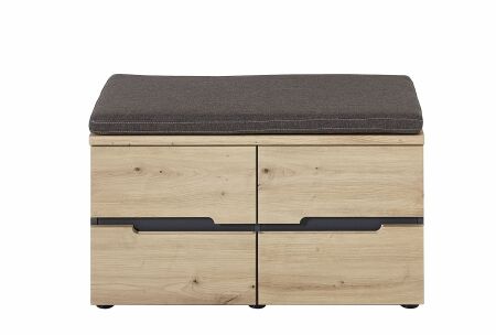 Předsíňový nábytek VANCOUVER_ sedací lavice - botník 3B A1 GH 60_ rozměry š/v/h_ 80/49/38 cm_ čelní pohled_ obr. 13