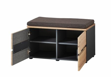 Předsíňový nábytek VANCOUVER_ sedací lavice - botník 3B A1 GH 60_ rozměry š/v/h_ 80/49/38 cm_ otevřená_ vnitřní uspořádání_ obr. 15