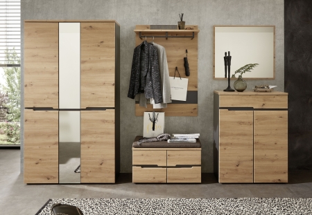 Předsíňový nábytek VANCOUVER_ sestava 3B A1 GH 81_rozměry š/v/h_ 295/192/38 cm_ čelní pohled_ obr. 3