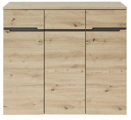 Předsíňový nábytek VANCOUVER_ botník 3B A1 GH 11_rozměry š/v/h_ 120/107/38 cm_ čelní pohled_ obr. 3