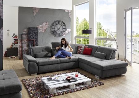 Sedac souprava PUSH_ sestava 3LST-SE-1,5STAhoR_ rozmry sestavy zleva 315 x 260 cm_ vka 85-100 cm_ nastaven hloubky sedu ve standardu_ ostatn voliteln funkce za pplatek_ v ltce Nemo grau_ foto s modelem_ obr. 2