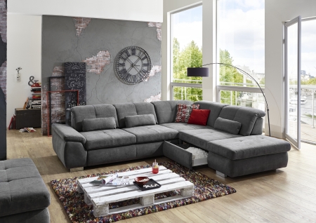 Sedac souprava PUSH_ sestava 3LST-SE-1,5STAhoR_ rozmry sestavy zleva 315 x 260 cm_ vka 85-100 cm_ nastaven hloubky sedu ve standardu_ ostatn voliteln funkce za pplatek_ v ltce Nemo grau_ foto s modelem_ obr. 12