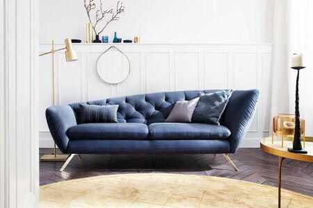 Recamiere pravé SUSSEX_ v látce Velvet navy
