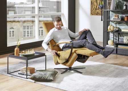 Relaxační křeslo AROLLA Style_ varianta 1222 s manuálním polohováním_ v látce Paris gelb_ obr. 2