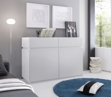 Sideboard (komoda) REX_bílá_sokl_2 dv.+ 2 zásuvky Sideboard (komoda) REX_bílá_sokl_2 dv.+ 2 zásuvky