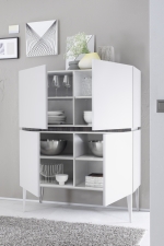 Highboard REX_bílá-wenge_4 dv._otevřený Highboard REX_bílá-wenge_4 dv._otevřený
