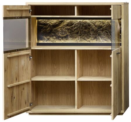 Nábytek do obývacího pokoje ALGARVE_ highboard 46 16 HH 22_ rozměry š/v/h_ 120/139/41 cm_ volitelné LED osvětlení_ otevřený_ obr. 5
