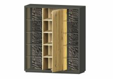 Nábytek do obývacího pokoje ALGARVE_ highboard 46 16 HH 24_ rozměry š/v/h_ 120/139/41 cm_ volitelné LED osvětlení_ otevřený_ obr. 15 Nábytek do obývacího pokoje ALGARVE_ highboard 46 16 HH 24_ rozměry š/v/h_ 120/139/41 cm_ volitelné LED osvětlení_ otevřený_ obr. 15