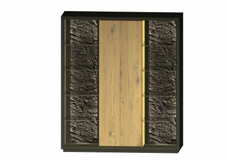 Nábytek do obývacího pokoje ALGARVE_ highboard 46 16 HH 24_ rozměry š/v/h_ 120/139/41 cm_ volitelné LED osvětlení_ šikmý pohled_ vyobrazení s dekoracemi_ obr. 10
