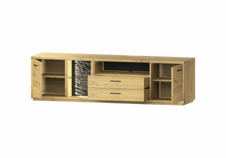 Nábytek do obývacího pokoje ALGARVE_ TV-spodní díl 46 16 HH 32_ rozměry š/v/h_ 210/59/51 cm_ volitelné LED osvětlení_ otevřený_ obr. 8