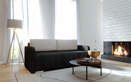 Rozkládací pohovka na každodenní spaní BAKCHUS s úložným prostorem_ rozměry š/v/h_ 216/98/98 cm_ plocha na spaní 155 x 200 cm_ foto interiér_ obr. 1