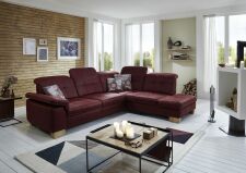 Sedací souprava SAMU_ sestava 3LKV -1,5KORKV_ rohové rozměry sestavy zleva 299 x 243 cm_ polohovatelné opěrky hlavy ve standardu_ ostatní volitelné funkce za příplatek_ v látce Deluxe wine_ obr. 7