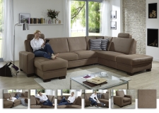 Sedací souprava CINCINATTI_ sestava CanL-2,5EL-SE-1,5AhoR_ rohové rozměry zleva 163 x 319 x 241 cm_ volitelné funkce a polštáře za příplatek_ v látce Holiday mandel_ foto s náhledy_ obr. 9