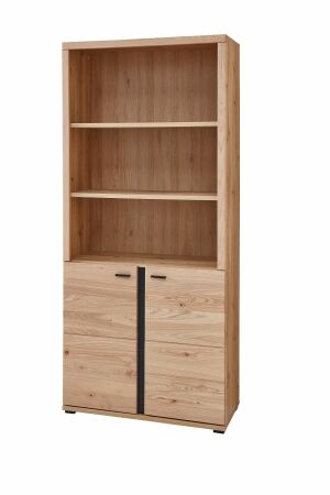 Nábytek do pracovny a kanceláře ATLANTA_ kancelářská skříňka 5X 02 HU 03_ rozměry š/v/h_ 90/203/38 cm_ šikmý pohled_ obr. 11
