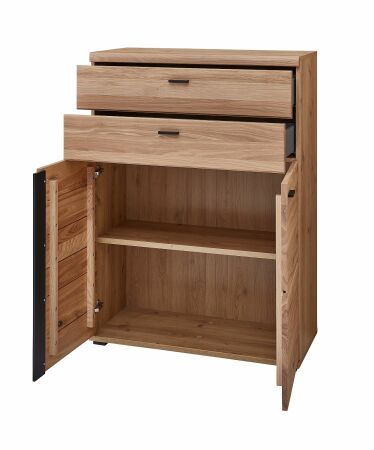 Nábytek do pracovny a kanceláře ATLANTA_ kancelářská skříňka 5X 02 HU 12_ rozměry š/v/h_ 90/124/38 cm_ boční pohled_ otevřená_ obr. 23