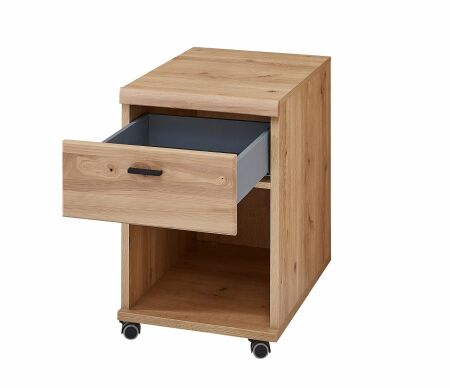Nábytek do pracovny a kanceláře ATLANTA_ kontejner na kolečkách 5X 02 HU 16_ rozměry š/v/h_ 44/67/58 cm_ šikmý pohled_ otevřený_ obr. 24