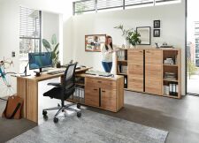 Nábytek do pracovny a kanceláře ATLANTA_ 6-dílná sestava "F"_ foto s dekoracemi a modelem_ kancelářské křeslo není součástí sestavy_ obr. 3 Nábytek do pracovny a kanceláře ATLANTA_ 6-dílná sestava "F"_ foto s dekoracemi a modelem_ kancelářské křeslo není součástí sestavy_ obr. 3