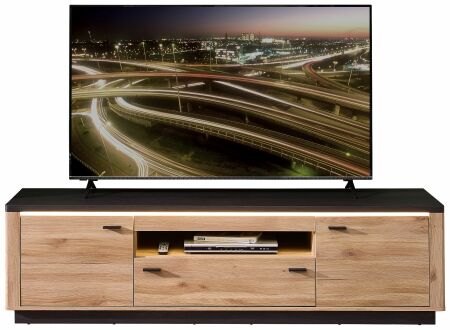 Nábytek do obývacího pokoje COLEÉ_ spodní díl 10 S2 HZ 30_ rozměry š/v/h_ 200/57/48 cm_ včetně LED osvětlení_ foto s dekorací_ obr. 8