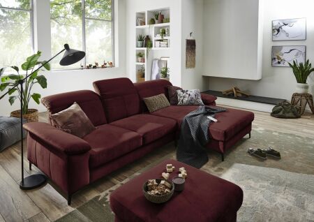 Sedac souprava TORONTO Lounge_sestava 2,5AL-LARmaxi_v ltce Easy care dark red_obr. 1