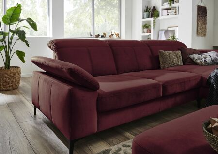 Sedací souprava TORONTO Lounge_sestava 2,5AL-LARmaxi_v látce Easy care dark red_detail_obr. 2