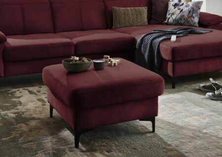 Sedací souprava TORONTO Lounge_taburet čtvercový_v látce Easy care dark red_detail_obr. 3