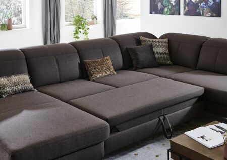 Sedací souprava TORONTO Lounge_sestava LAL-2,5AR_E1ABR_v látce Melrose brown_detail funkce na spaní_obr. 23